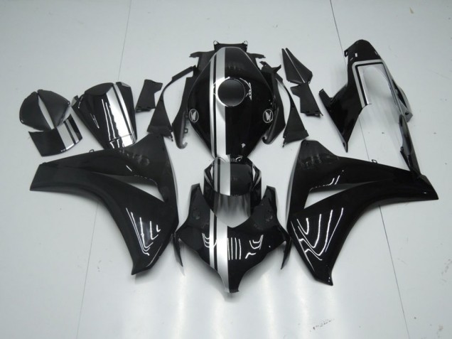 Glänzend Schwarz mit silbernem Streifen Honda CBR 1000 RR 2008-2011 Motorrad Verkleidungen Glänzend Schwarz mit silbernem Streifen Honda CBR 1000 RR 2008-2011 Motorrad Verkleidungen