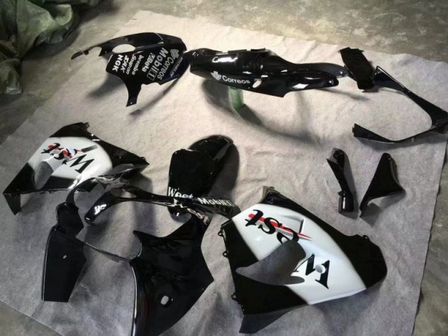 Glänzend schwarz Weiß Kawasaki ZX9R 2000-2001 Motorrad Verkleidungen Glänzend schwarz Weiß Kawasaki ZX9R 2000-2001 Motorrad Verkleidungen