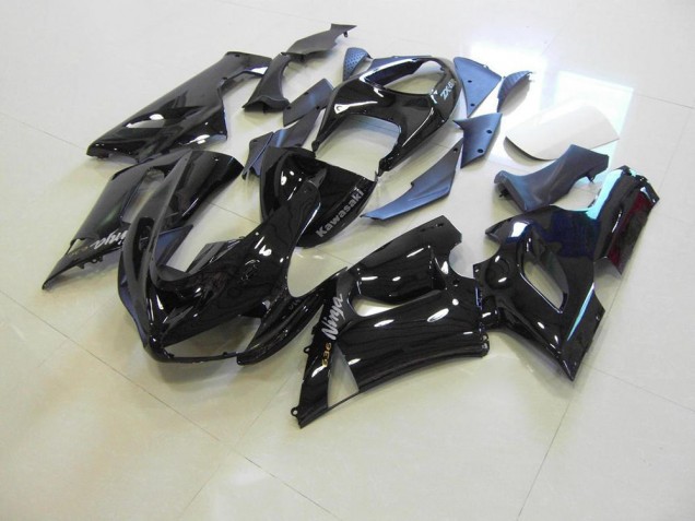 Glänzend schwarz silberne Aufkleber Kawasaki ZX6R 2005-2006 Motorrad Verkleidungen Glänzend schwarz silberne Aufkleber Kawasaki ZX6R 2005-2006 Motorrad Verkleidungen