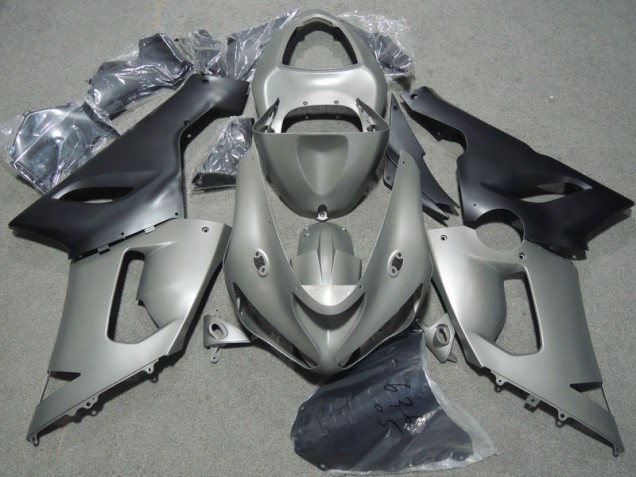 Grau Schwarz Kawasaki ZX6R 2005-2006 Motorrad Verkleidungen Grau Schwarz Kawasaki ZX6R 2005-2006 Motorrad Verkleidungen