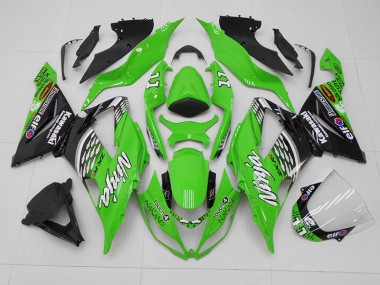 Grün Schwarz 11 Kawasaki ZX6R 2013-2018 Motorrad Verkleidungen