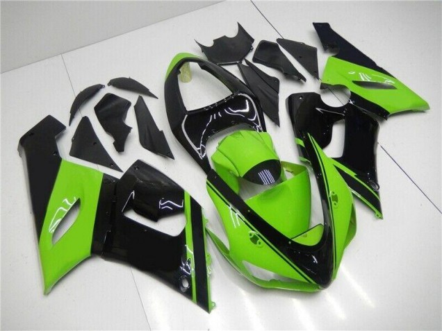 Grün Schwarz Kawasaki ZX6R 2005-2006 Motorrad Verkleidung Grün Schwarz Kawasaki ZX6R 2005-2006 Motorrad Verkleidung