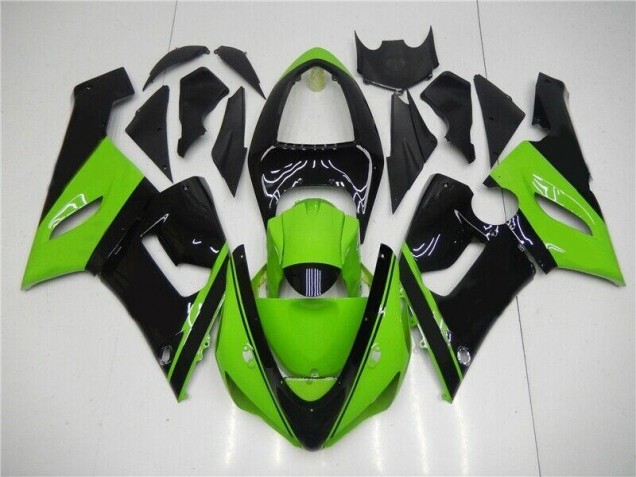 Grün Schwarz Kawasaki ZX6R 2005-2006 Motorrad Verkleidung Grün Schwarz Kawasaki ZX6R 2005-2006 Motorrad Verkleidung