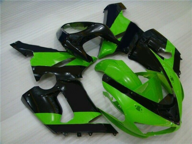 Grün Schwarz Kawasaki ZX6R 2005-2006 Motorrad Verkleidungen Grün Schwarz Kawasaki ZX6R 2005-2006 Motorrad Verkleidungen