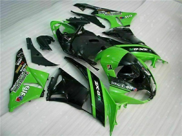 Grün Schwarz Kawasaki ZX6R 2009-2012 Motorrad Verkleidungen Grün Schwarz Kawasaki ZX6R 2009-2012 Motorrad Verkleidungen
