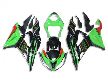 Grün Schwarz Kawasaki ZX6R 2013-2018 Motorrad Verkleidungen