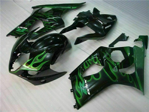 Grün Schwarz Suzuki GSXR 1000 K3 2003-2004 Motorrad Verkleidungen Grün Schwarz Suzuki GSXR 1000 K3 2003-2004 Motorrad Verkleidungen