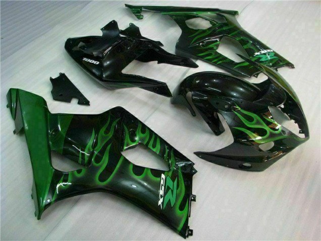 Grün Schwarz Suzuki GSXR 1000 K3 2003-2004 Motorrad Verkleidungen Grün Schwarz Suzuki GSXR 1000 K3 2003-2004 Motorrad Verkleidungen