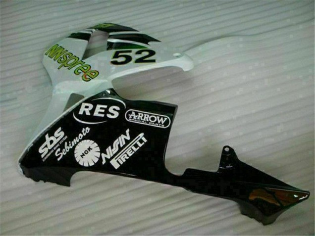 Grün Weiß Schwarz Honda CBR 600 RR 2003-2004 Motorrad Verkleidungen Grün Weiß Schwarz Honda CBR 600 RR 2003-2004 Motorrad Verkleidungen