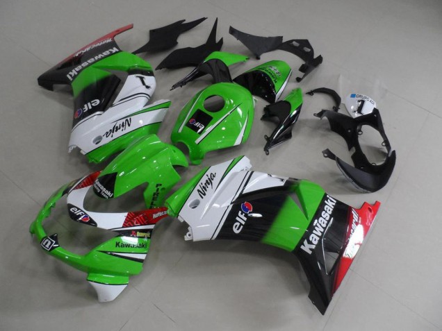 Grün Weiß Schwarz Kawasaki ZX 250R 2008-2012 Motorrad Verkleidung Grün Weiß Schwarz Kawasaki ZX 250R 2008-2012 Motorrad Verkleidung