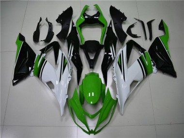 Grün Weiß Schwarz Kawasaki ZX6R 2013-2018 Motorrad Verkleidungen