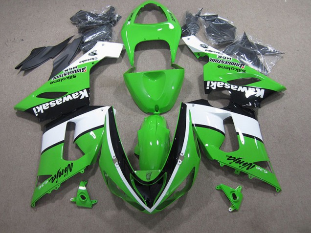 Grün Weiß Schwarz Ninja 636 Kawasaki ZX6R 2005-2006 Motorrad Verkleidungen Grün Weiß Schwarz Ninja 636 Kawasaki ZX6R 2005-2006 Motorrad Verkleidungen