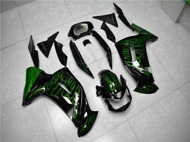 Grüne Flamme Kawasaki EX650 2006-2008 Motorrad Verkleidungen Grüne Flamme Kawasaki EX650 2006-2008 Motorrad Verkleidungen