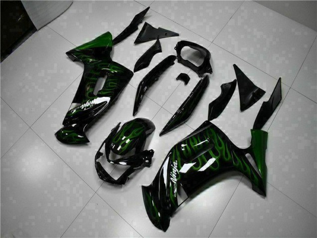 Grüne Flamme Kawasaki EX650 2006-2008 Motorrad Verkleidungen Grüne Flamme Kawasaki EX650 2006-2008 Motorrad Verkleidungen