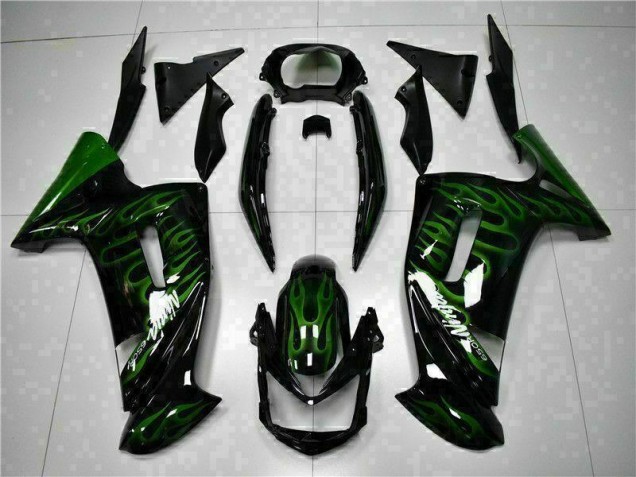 Grüne Flamme Kawasaki EX650 2006-2008 Motorrad Verkleidungen Grüne Flamme Kawasaki EX650 2006-2008 Motorrad Verkleidungen