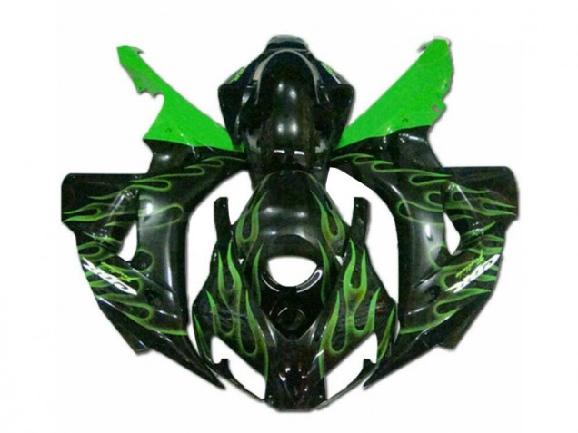 Grüne Flamme Schwarz Honda CBR 1000 RR 2006-2007 Motorrad Verkleidungen Grüne Flamme Schwarz Honda CBR 1000 RR 2006-2007 Motorrad Verkleidungen