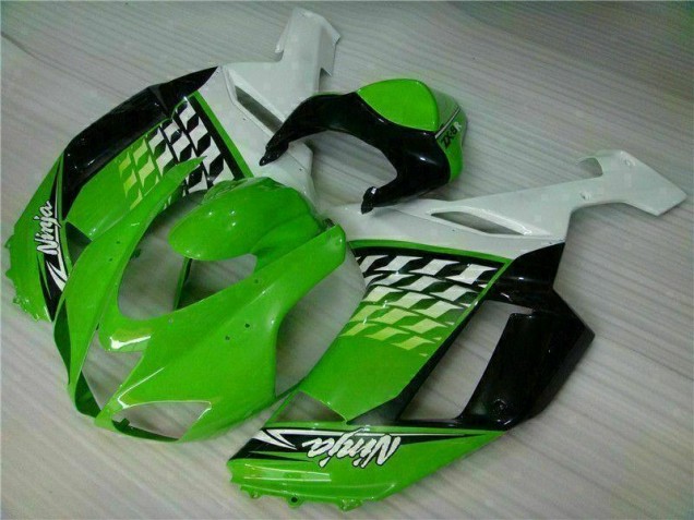 Grüner Weißer Ninja Kawasaki ZX6R 2007-2008 Motorrad Verkleidungen