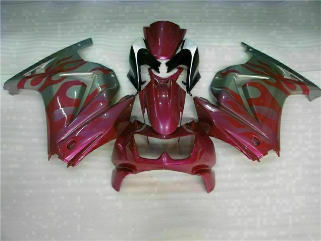 Lila Rot Kawasaki EX250 2008-2012 Motorrad Verkleidungen Lila Rot Kawasaki EX250 2008-2012 Motorrad Verkleidungen