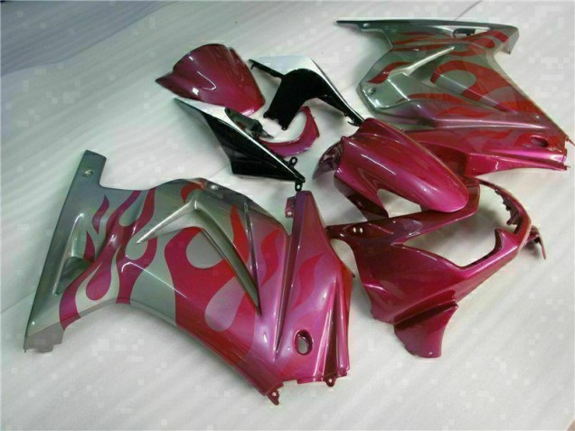 Lila Rot Kawasaki EX250 2008-2012 Motorrad Verkleidungen Lila Rot Kawasaki EX250 2008-2012 Motorrad Verkleidungen