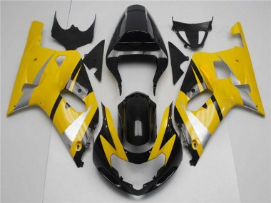 Billige Suzuki GSXR 600/750 Motorrad Verkleidung 2001-2003 - Gelb Silber Glanzendes Schwarz