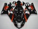 Billige Suzuki GSXR 600/750 Motorrad Verkleidung 2004-2005 - Glanzendes Schwarz Rot Streifen