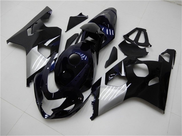 Billige Suzuki GSXR 600/750 Motorrad Verkleidung 2004-2005 - Glanzendes Schwarz Silber Blau