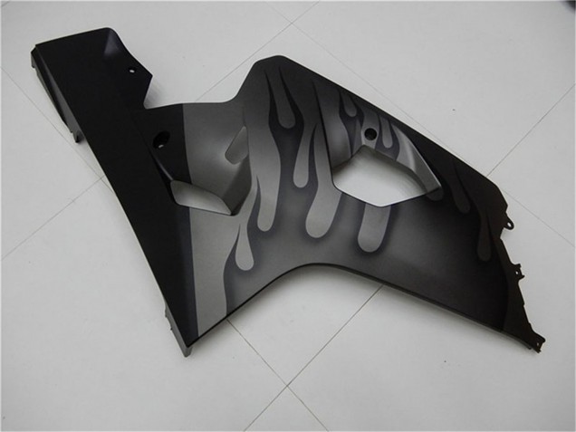 Billige Suzuki GSXR 600/750 Motorrad Verkleidung 2004-2005 - Grau Schwarz Flamme