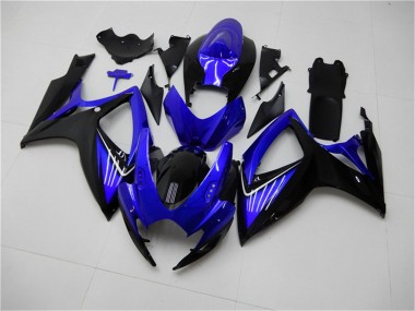 Billige Suzuki GSXR 600/750 Motorrad Verkleidung 2006-2007 - Blau Glanzendes Schwarz