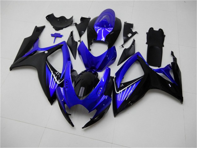 Billige Suzuki GSXR 600/750 Motorrad Verkleidung 2006-2007 - Blau Glanzendes Schwarz