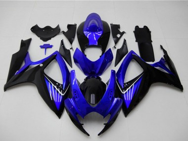 Billige Suzuki GSXR 600/750 Motorrad Verkleidung 2006-2007 - Blau Glanzendes Schwarz