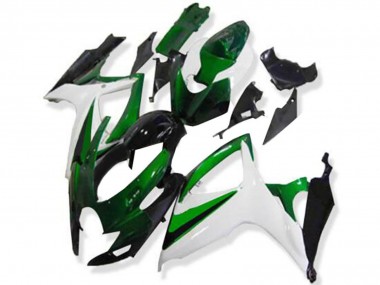 Billige Suzuki GSXR 600/750 Motorrad Verkleidung 2006-2007 - Weiss Grun Glanzendes Schwarz