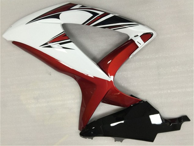 Billige Suzuki GSXR 600/750 Motorrad Verkleidung 2008-2010 - Weiss Rot Glanzendes Schwarz