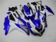 Billige Suzuki GSXR 600/750 Motorrad Verkleidung 2008-2010 - Weiss Blau Schwarz Rot Linie