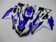 Billige Suzuki GSXR 600/750 Motorrad Verkleidung 2008-2010 - Weiss Blau Schwarz Rot Linie