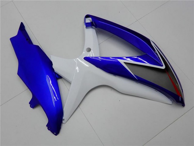 Billige Suzuki GSXR 600/750 Motorrad Verkleidung 2008-2010 - Weiss Blau Schwarz Rot Linie