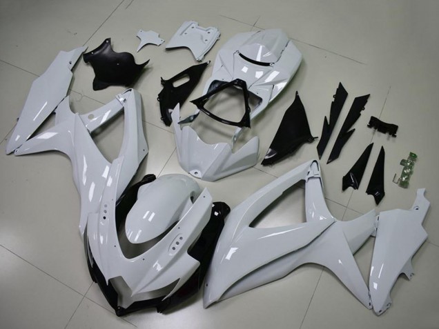 Billige Suzuki GSXR 600/750 Motorrad Verkleidung 2008-2010 - Glanzendes Weiss