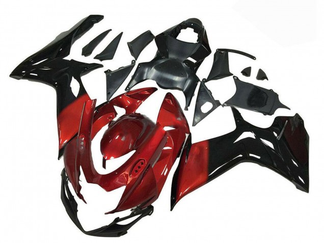 Billige Suzuki GSXR 600/750 Motorrad Verkleidung 2011-2024 - Rot Glanzendes Schwarz