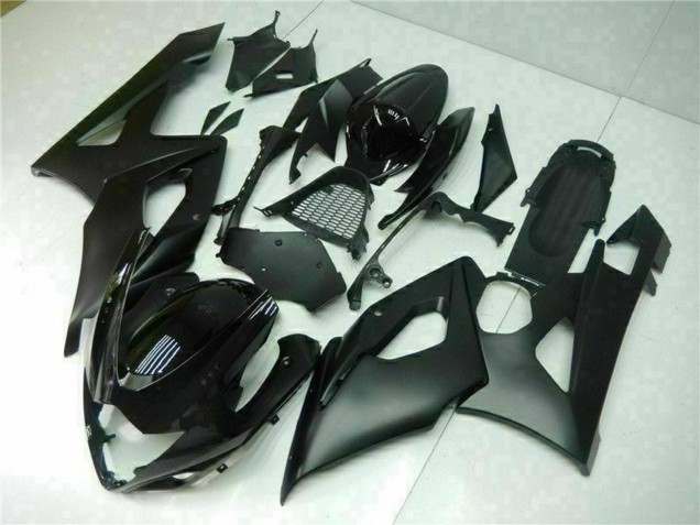 Billige Suzuki GSXR 1000 Motorrad Verkleidung 2005-2006 - Glanzendes Schwarz Matt Schwarz