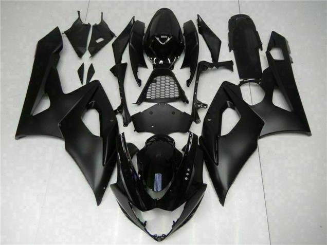 Billige Suzuki GSXR 1000 Motorrad Verkleidung 2005-2006 - Glanzendes Schwarz Matt Schwarz