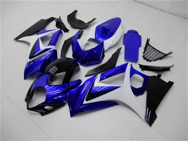 Billige Suzuki GSXR 1000 Motorrad Verkleidung 2007-2008 - Weiss Blau Schwarz Kein Aufkleber