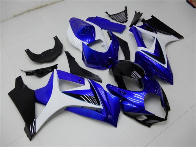 Billige Suzuki GSXR 1000 Motorrad Verkleidung 2007-2008 - Weiss Blau Schwarz Kein Aufkleber