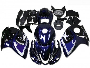 Billige Suzuki GSXR 1300 Hayabusa Motorrad Verkleidung 2008-2020 - Glanzendes Schwarz Blau Weiss