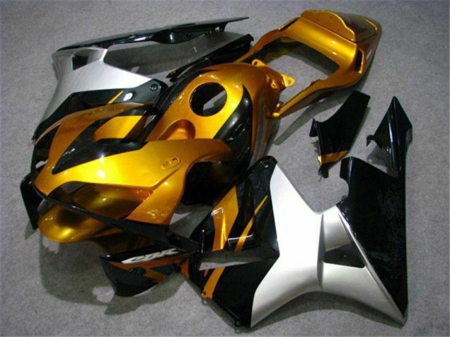 Billige Honda CBR600RR Motorrad Verkleidung 2003-2004 - Silber Gold Glanzendes Schwarz