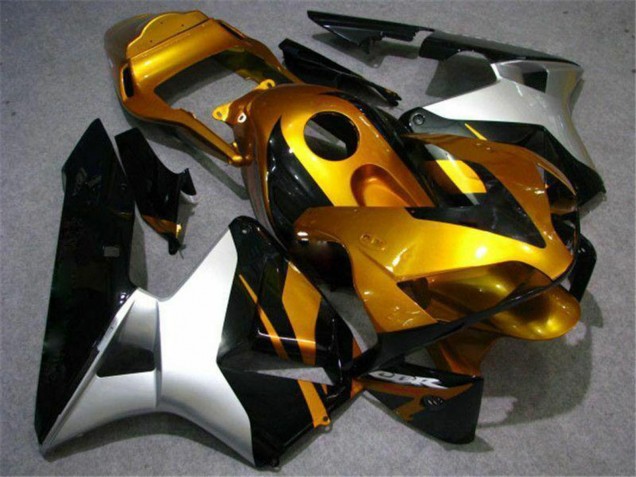 Billige Honda CBR600RR Motorrad Verkleidung 2003-2004 - Silber Gold Glanzendes Schwarz