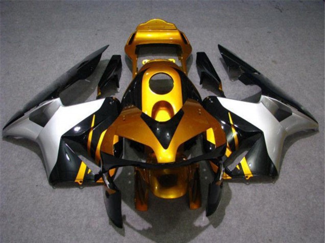 Billige Honda CBR600RR Motorrad Verkleidung 2003-2004 - Silber Gold Glanzendes Schwarz