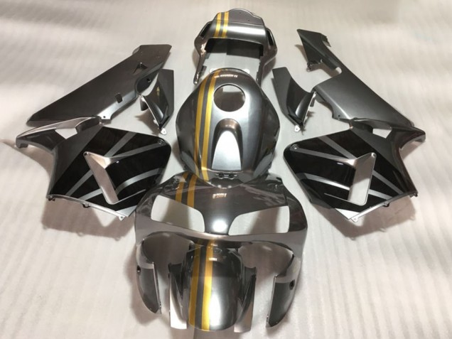Billige Honda CBR600RR Motorrad Verkleidung 2003-2004 - Silber Gold Glanzendes Schwarz