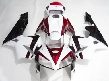 Billige Honda CBR600RR Motorrad Verkleidungen Kit 2005-2006 - Weiss Rot Schwarz