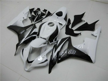 Billige Honda CBR600RR Motorrad Verkleidung 2007-2008 - Weiss Glanzendes Schwarz