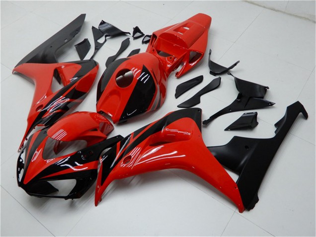 Billige Honda CBR1000RR Motorrad Verkleidungen Kit 2006-2007 - Rot Glanzendes Schwarz