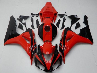 Billige Honda CBR1000RR Motorrad Verkleidungen Kit 2006-2007 - Rot Glanzendes Schwarz